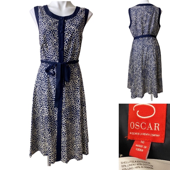 Oscar de la Renta Dresses & Skirts - Oscar Oscar de la Renta cotton linen blend dress